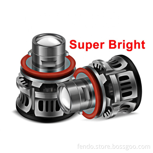 Super Bright Automotive LED Headlights H7 H8 H9 9005 9006 DRL H11 with Laser Lens Fog Lamp